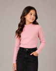 Petit Blush Rose Rib Turtleneck