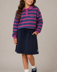 Petit Blush Stripe Polo Sweater