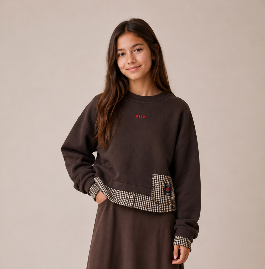 Msgm Coffee Boxy Sweatshirt