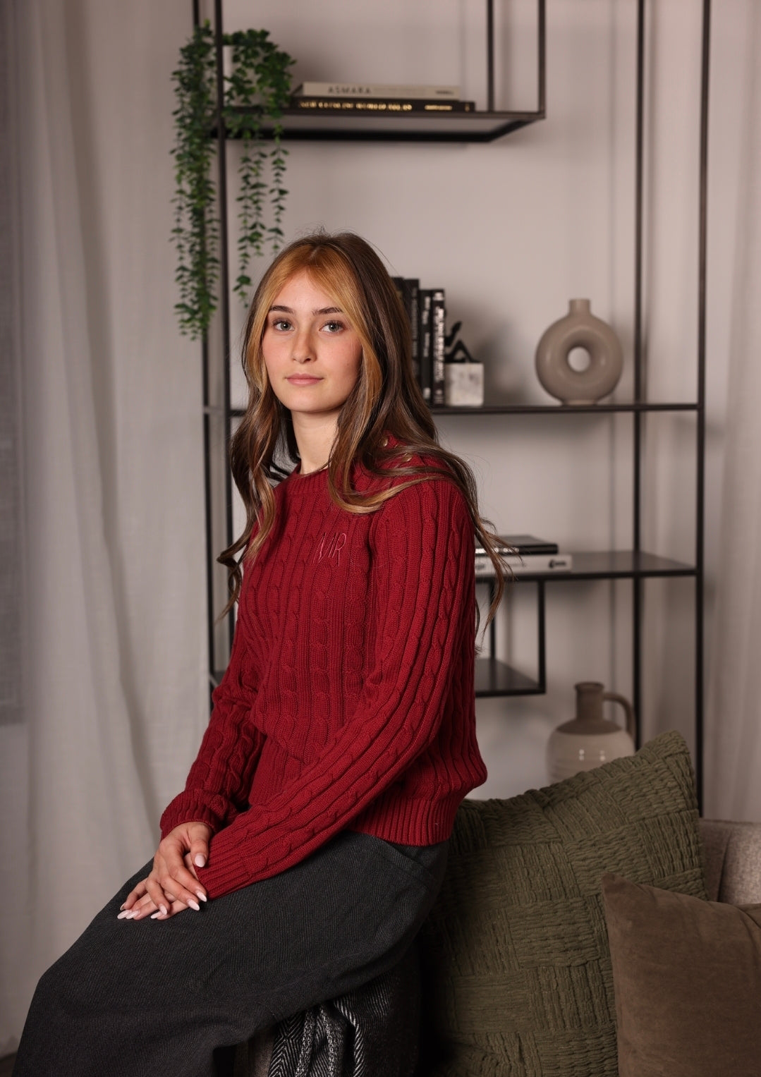 Marli Riches Cabled Button Crew Neck
