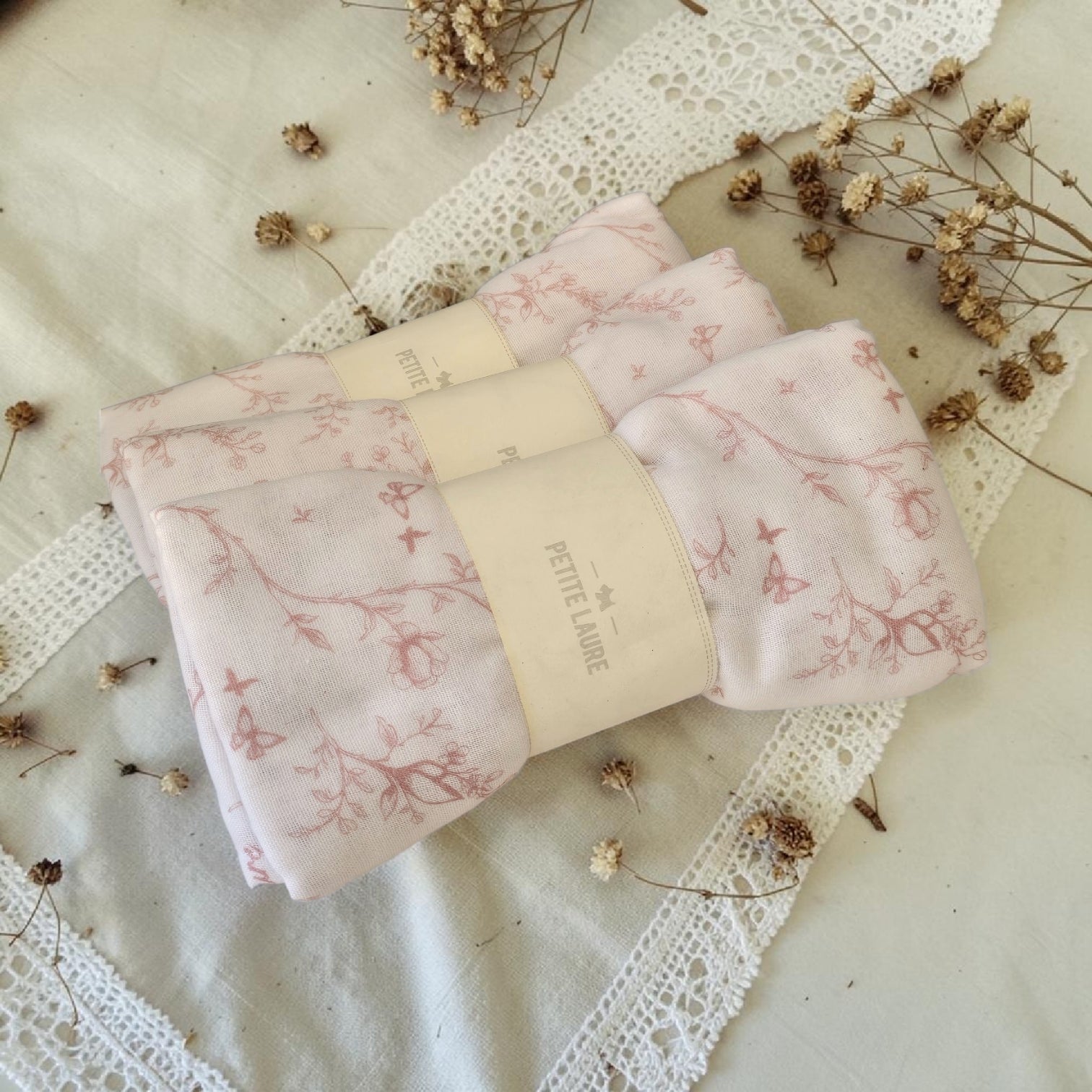 Petite Laure Garden Pink Swaddle