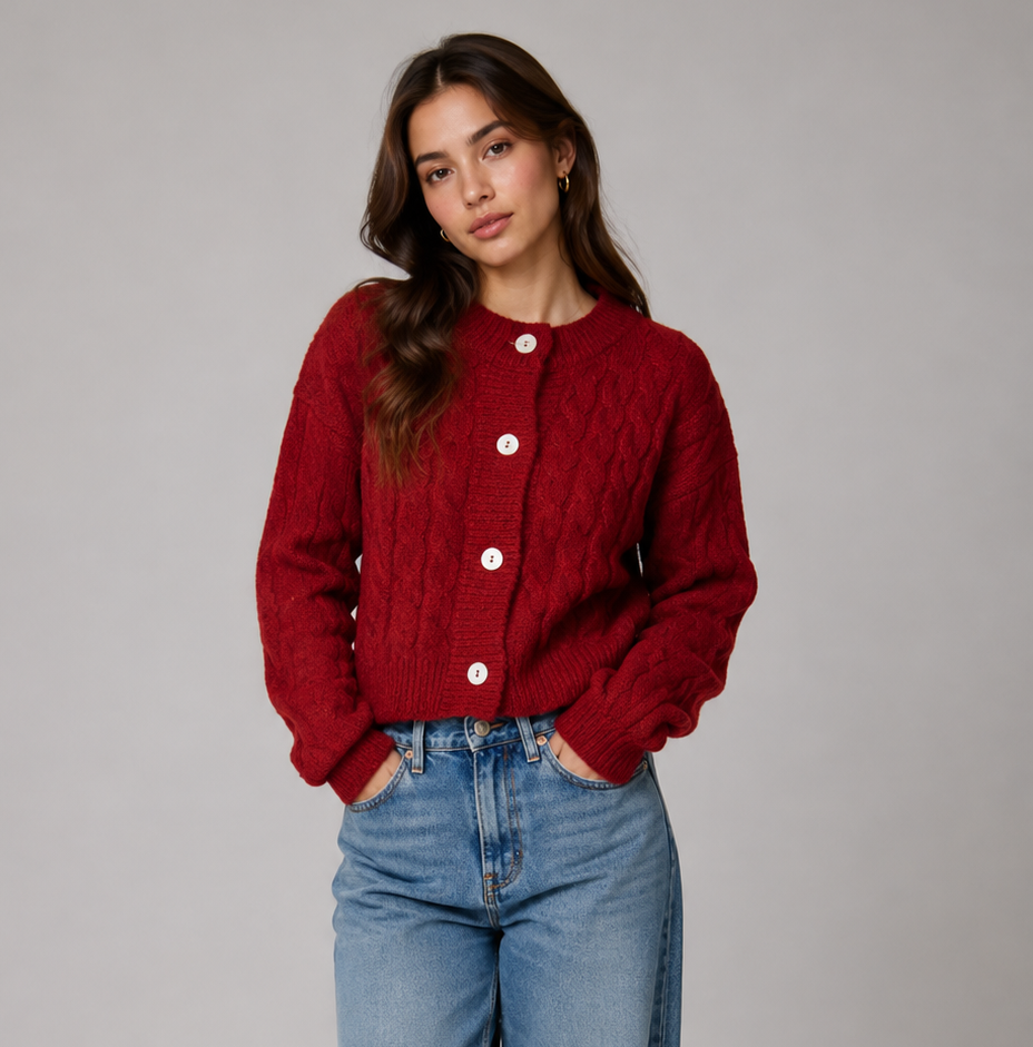 Tangerine Loop Knit Cardigan