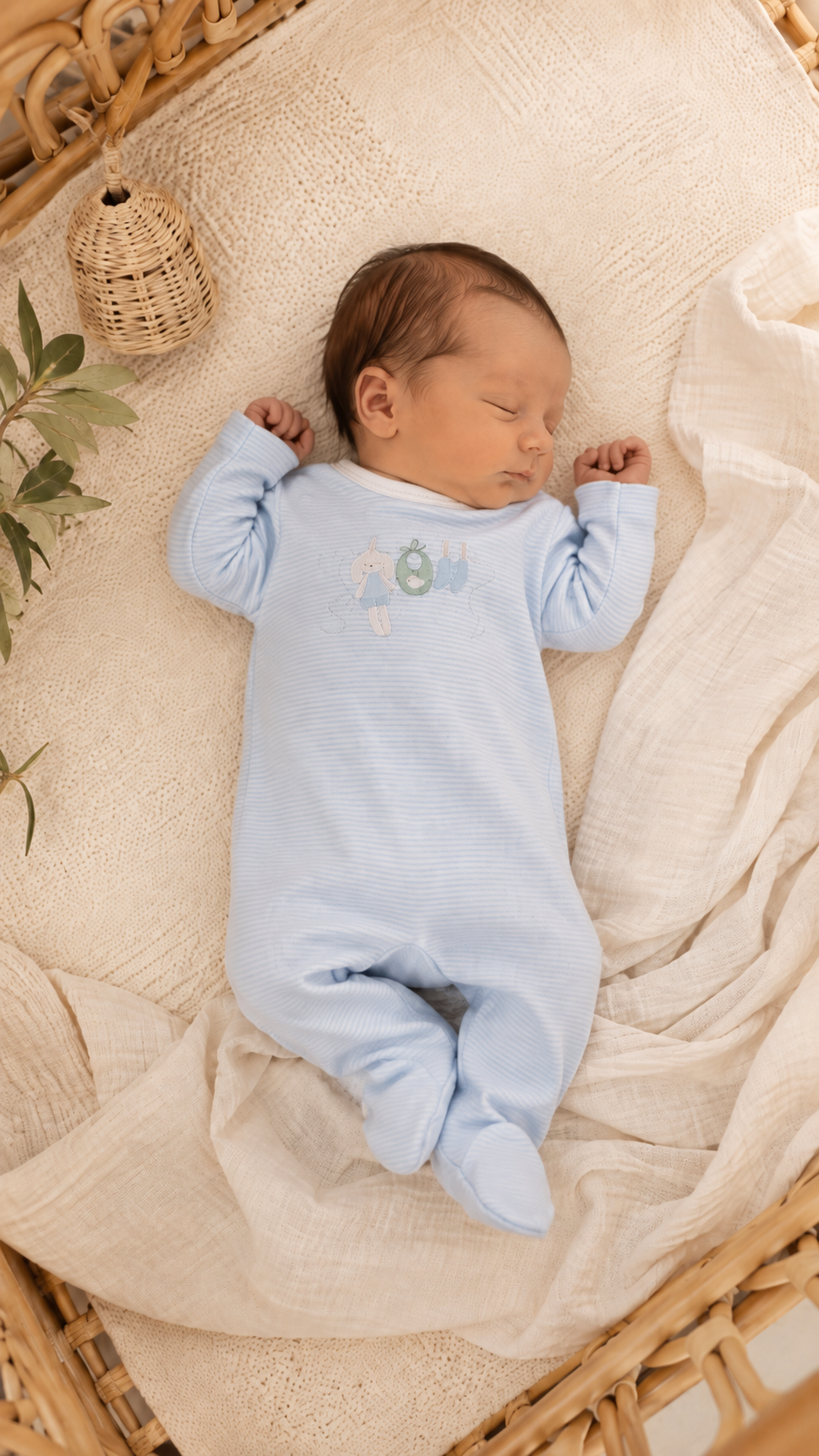 Kipp Blue Bunny Stripe Footie