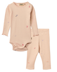 Wheat Rose Flowers Onesie Set