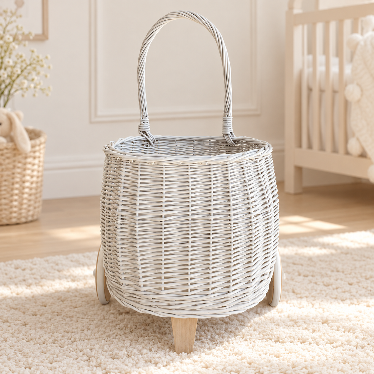 Wicker 2 Wheel Pully Carriage