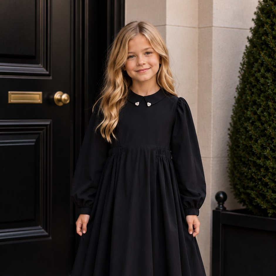 Little Tempest Girls Taffeta Party Dress With Collar