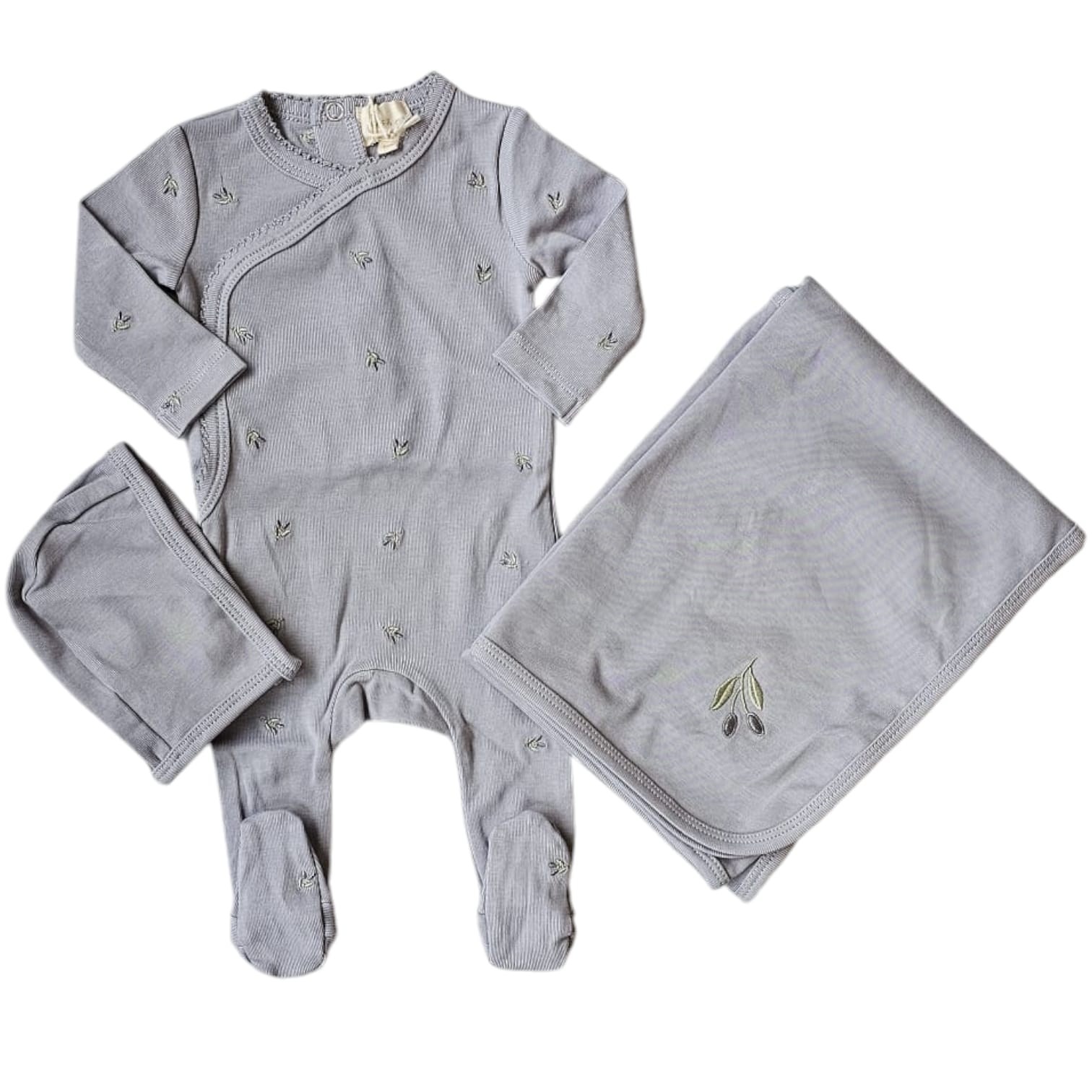 Ely&#39;s And Co Embroidered Blueberry Footie Set