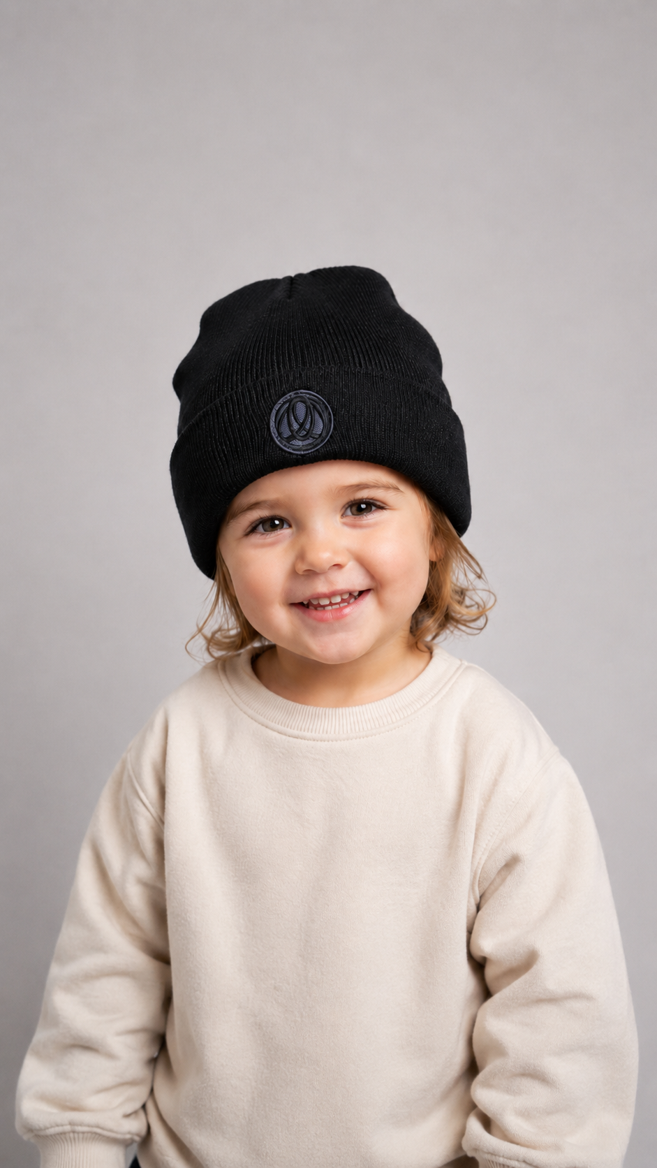Ellabee Black Metallic Fox Pompom Hat