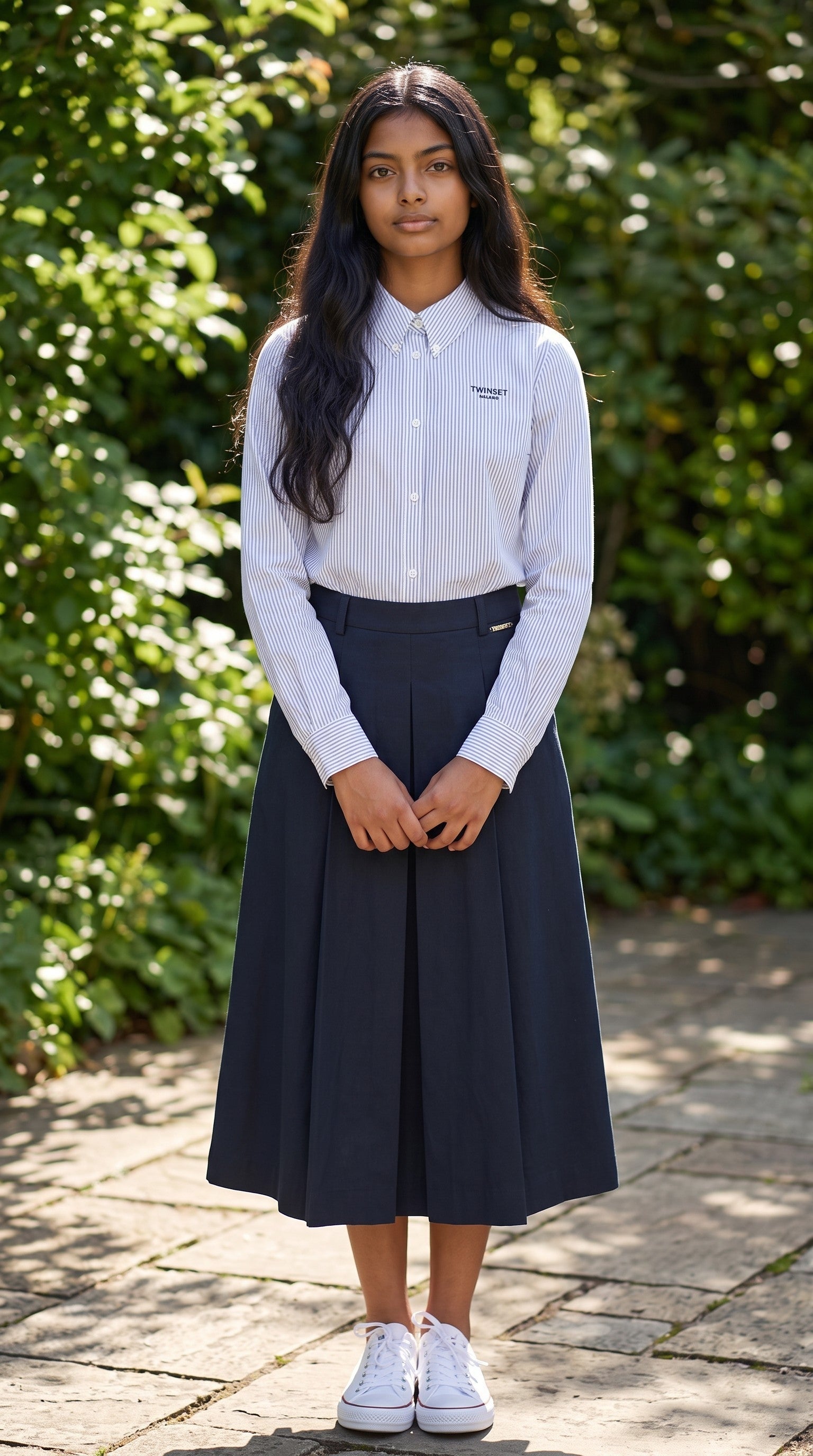 Twinset Black Pleated Long Skirt