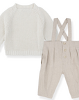 One + In The Family Ecru Sweater With Overall