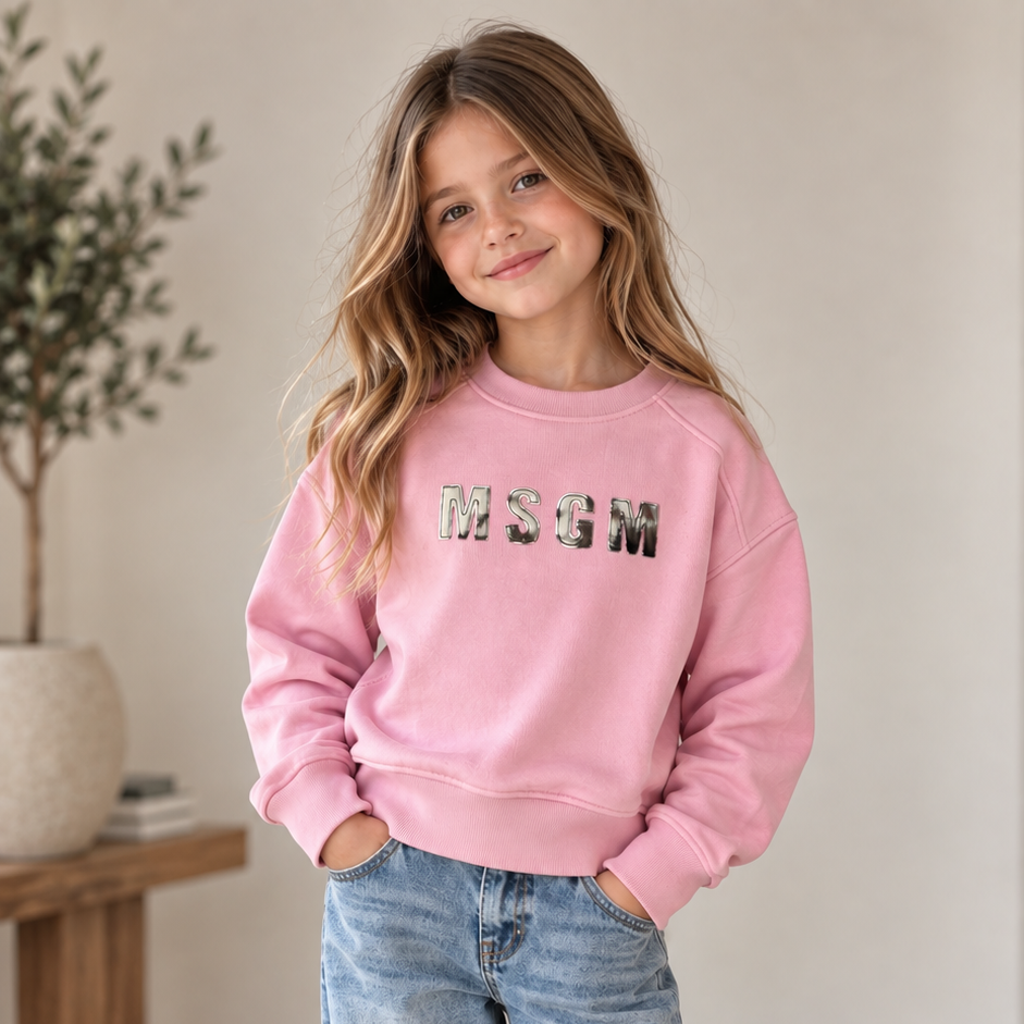 Msgm Pink Boxy Sweatshirt