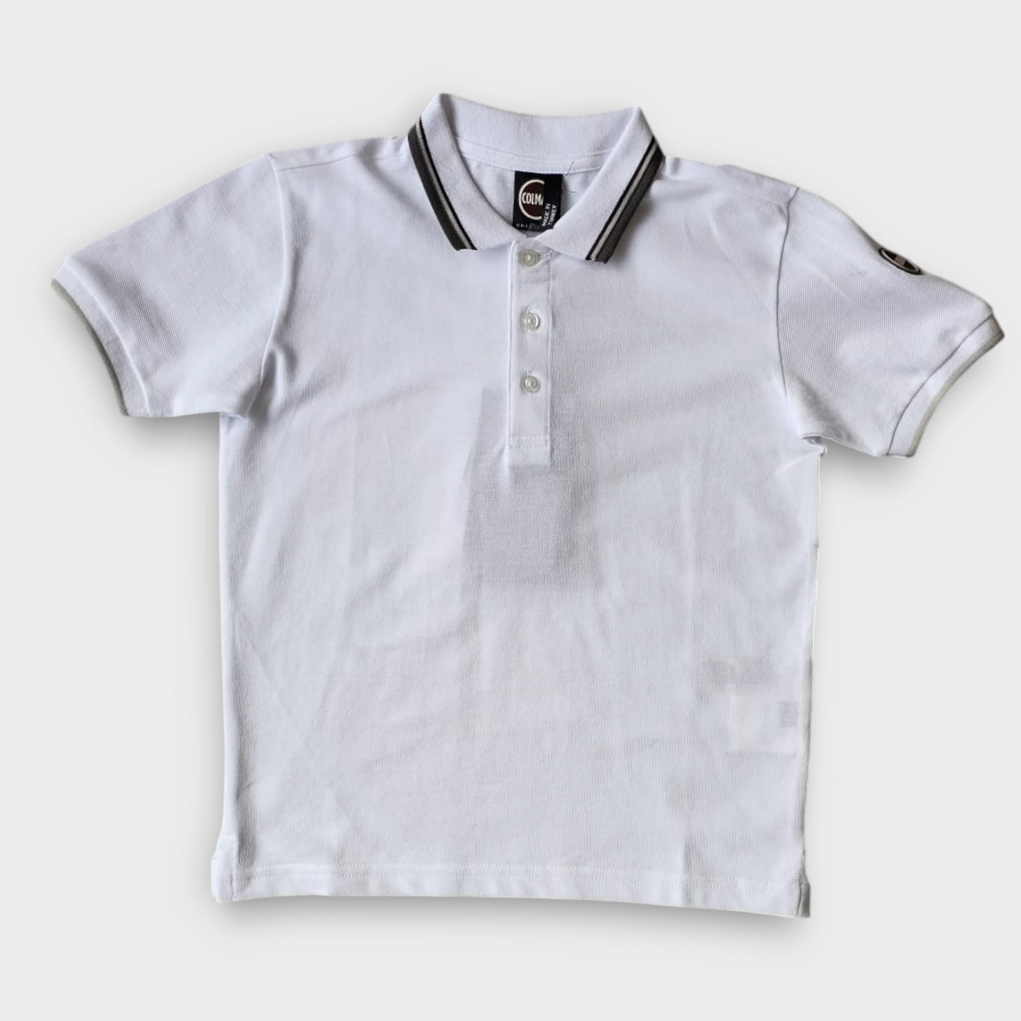 Colmar White With Colored Lines Polo