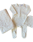 Oubon Girls Rose Floral  Footie Set