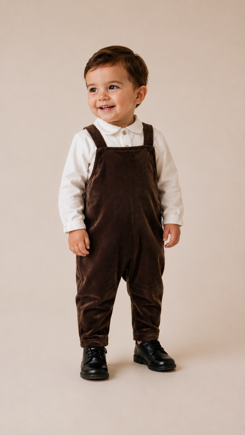 My Maxi Velour Pinafore Overall Set