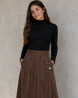 Crew Kids Brown Sofi Pleated Maxi Skirt