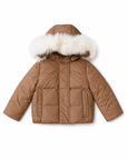 Ducc Camel Coat With White Fur