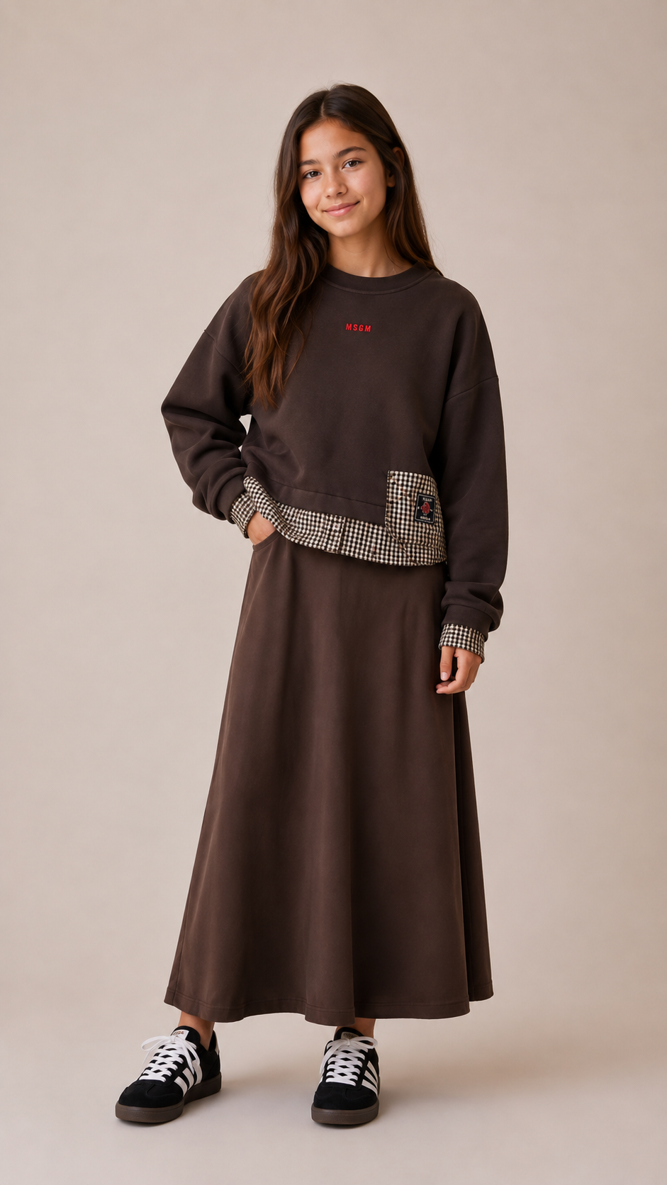 Msgm Coffee Boxy Sweatshirt