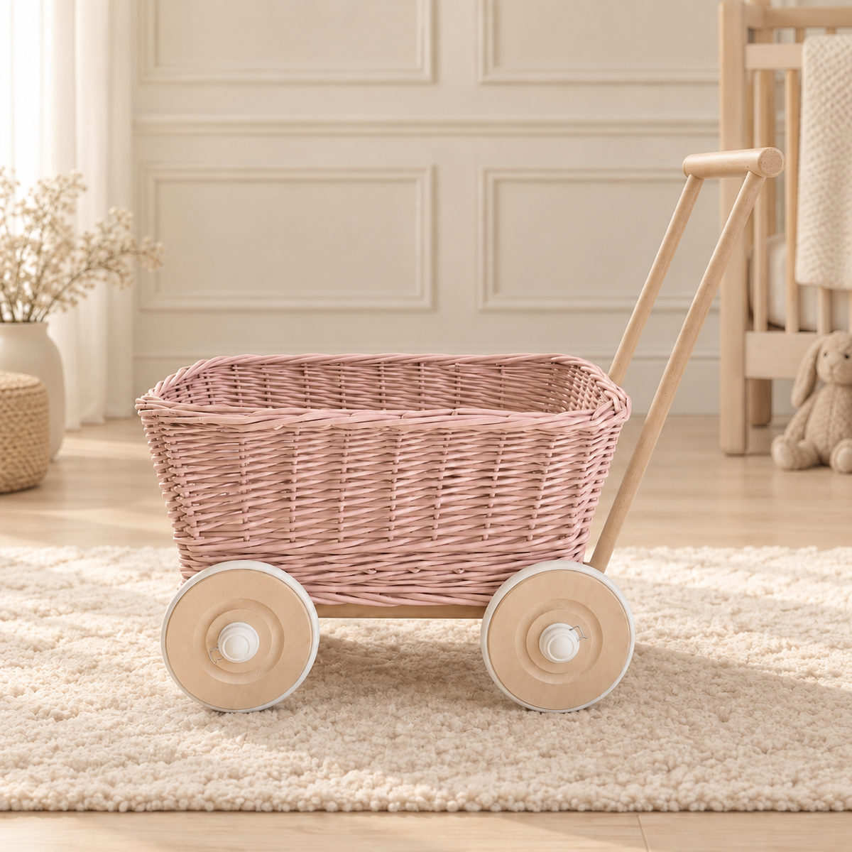 Wicker Toy Cart