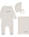 Bee And Dee Rattles Pointelle Footie Set