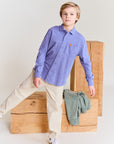 Ao76 Heather Mid Blue Dan Belgian Shirt