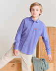 Ao76 Heather Mid Blue Dan Belgian Shirt