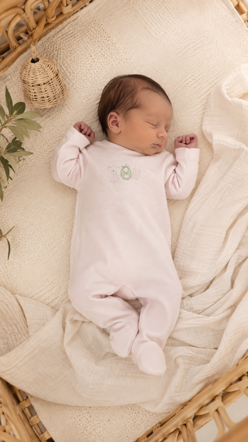 Kipp Pink Bunny Stripe Footie