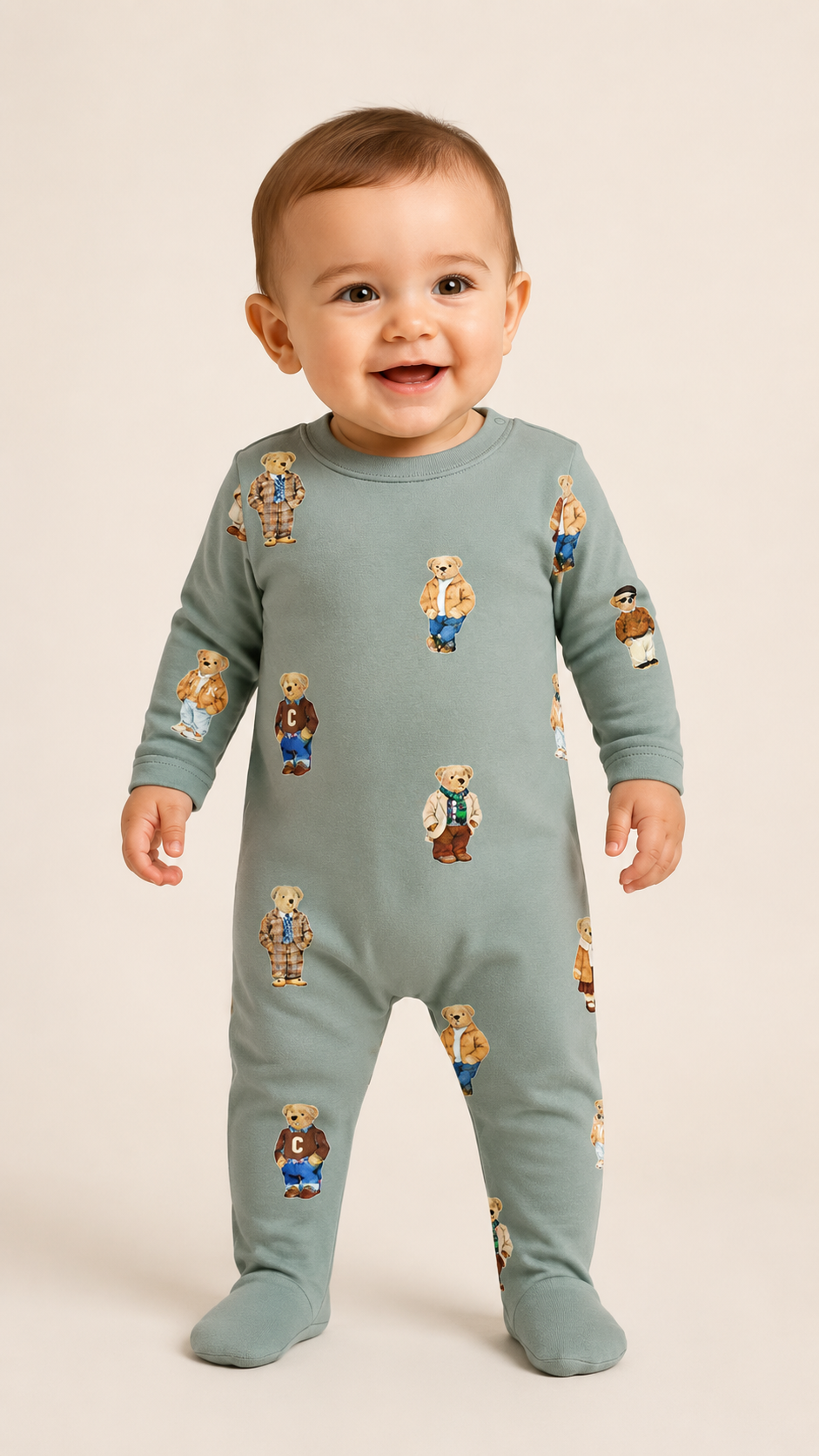 Crew Kids Jade Teddy Patter Pajama Footie