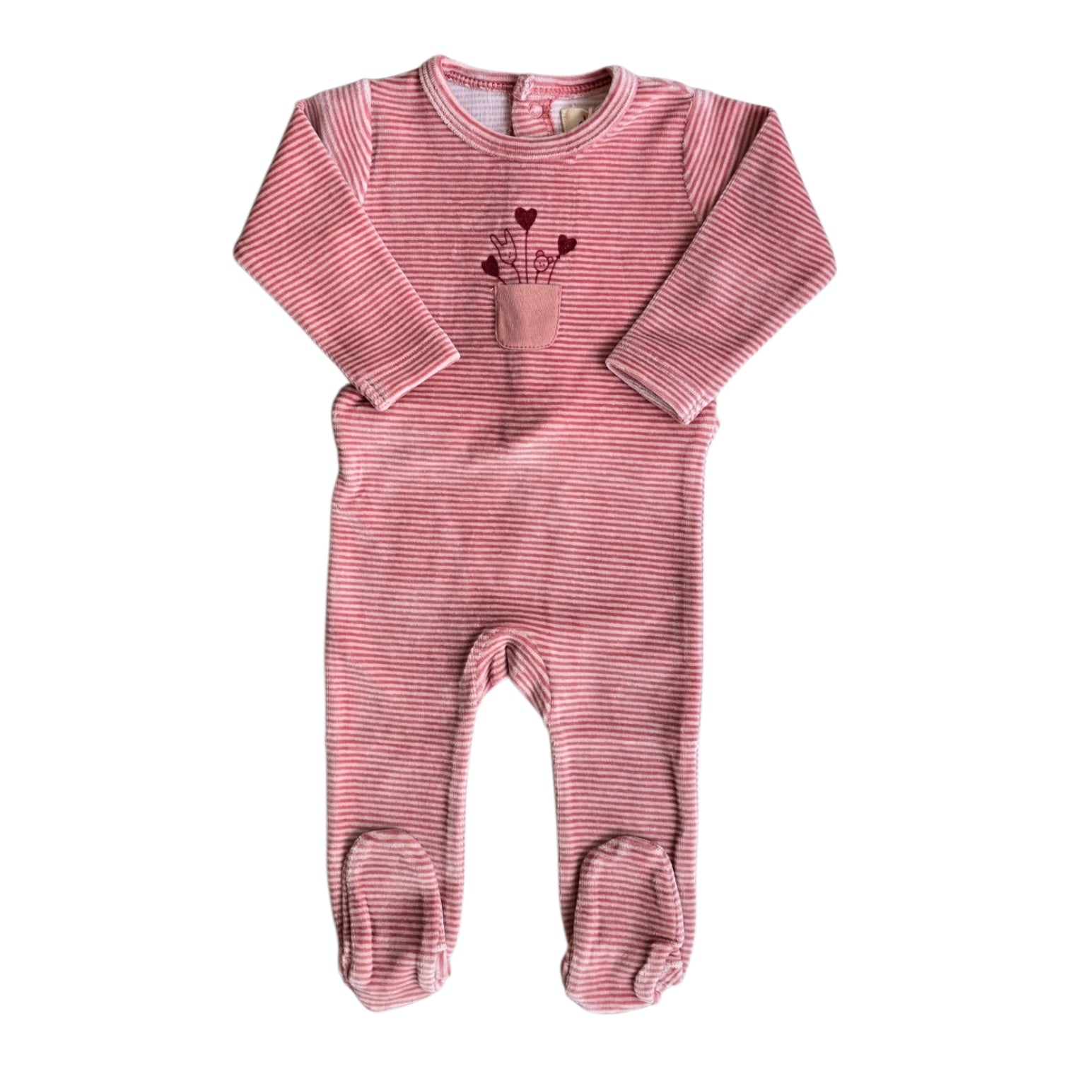 Ely's And Co Pink Stripe Collection Footie