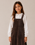 My Maxi Deep Taupe Velour Pinafore Maxi