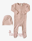 Lilette Dusty Pink Bebe Footie + Hat