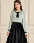 Elisabetta Franchi Black Velvet Midi Skirt