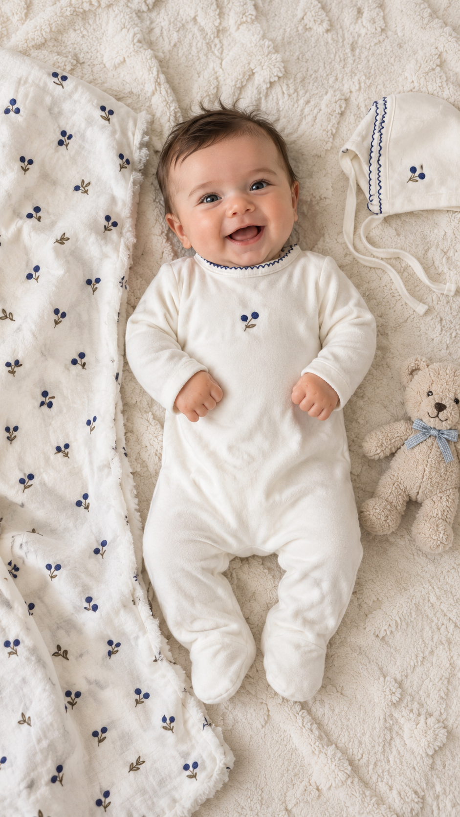 Bubani Velour Bud Collection Footie Set