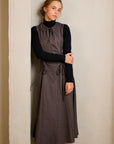 Hev And Bloom Brown Tweed String Gathers Dress