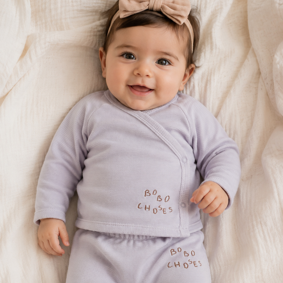 Bobo Choses Lavender Velvet 2pc Set