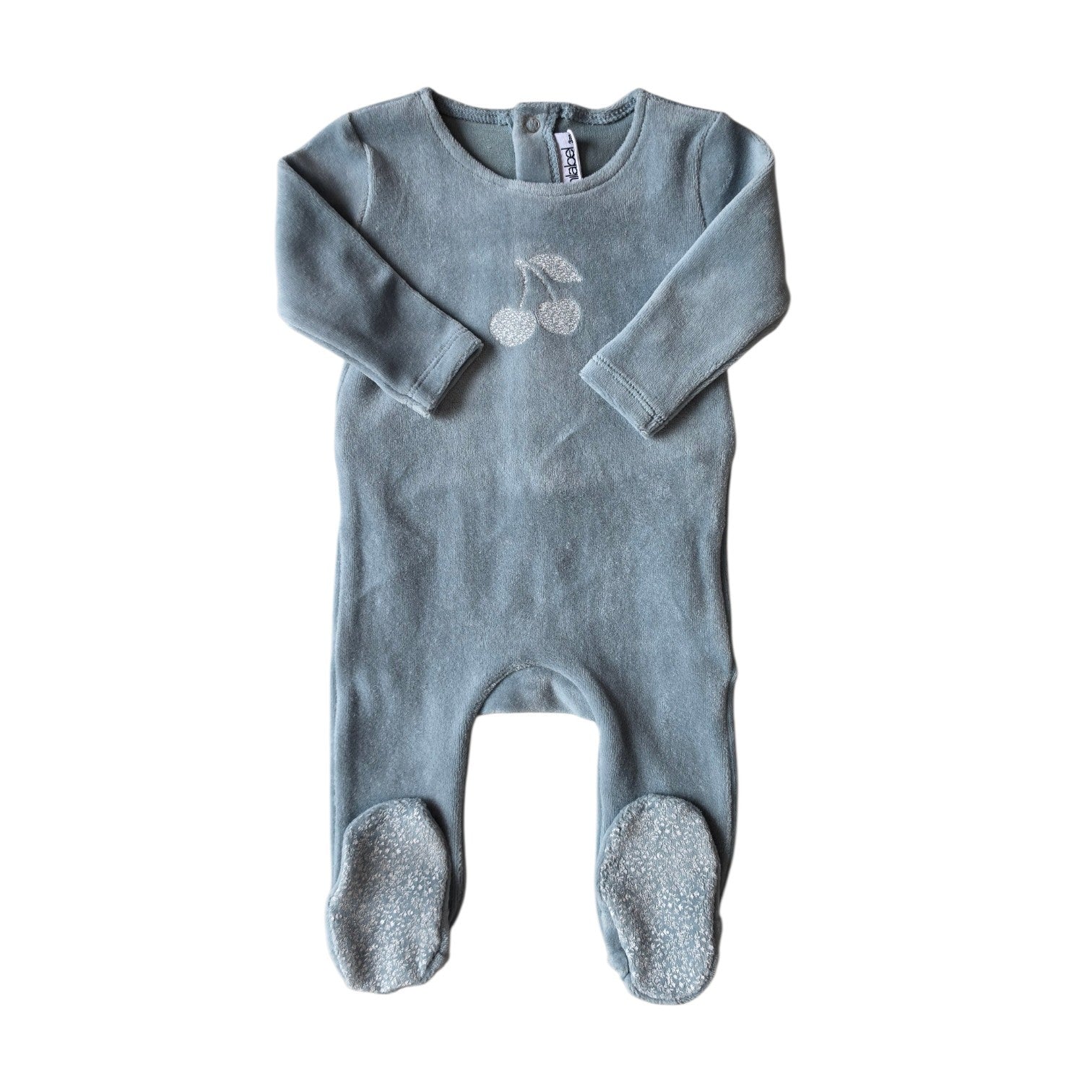 Minilabel Blue Toile Printed Cherry Footie