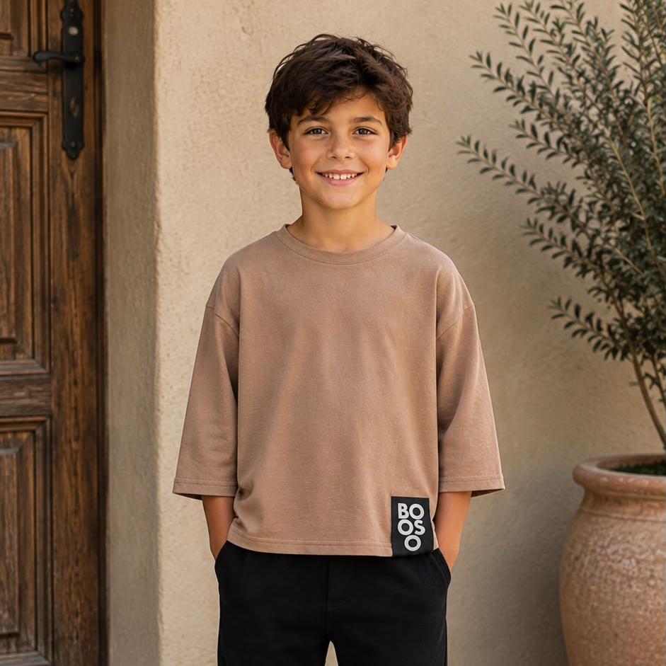 Booso Long Sleeve Khaki Top
