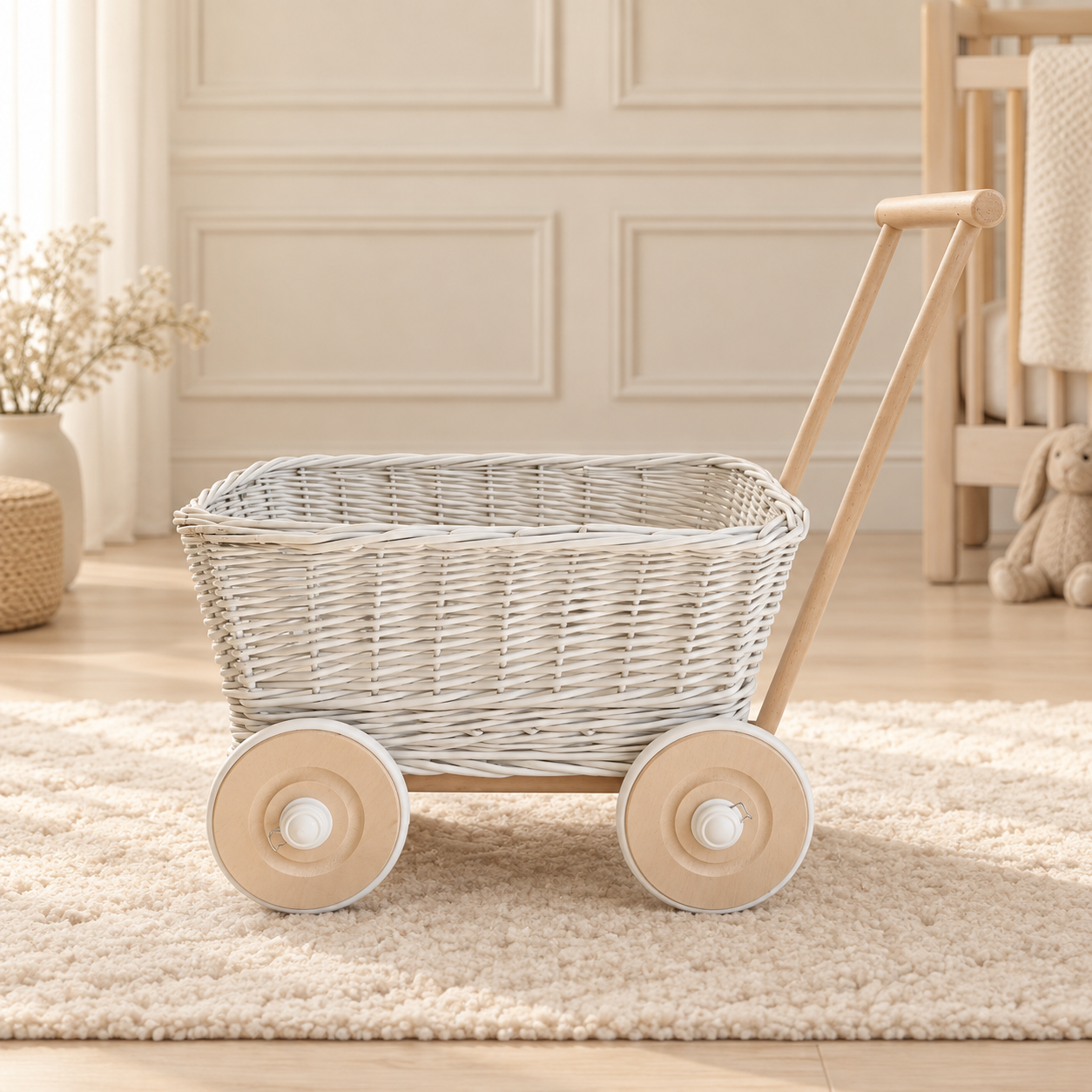Wicker Toy Cart