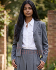 Twinset Grey Embroidered  Logo Blazer