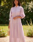 Hev And Bloom Lavender Small Buttons Dress