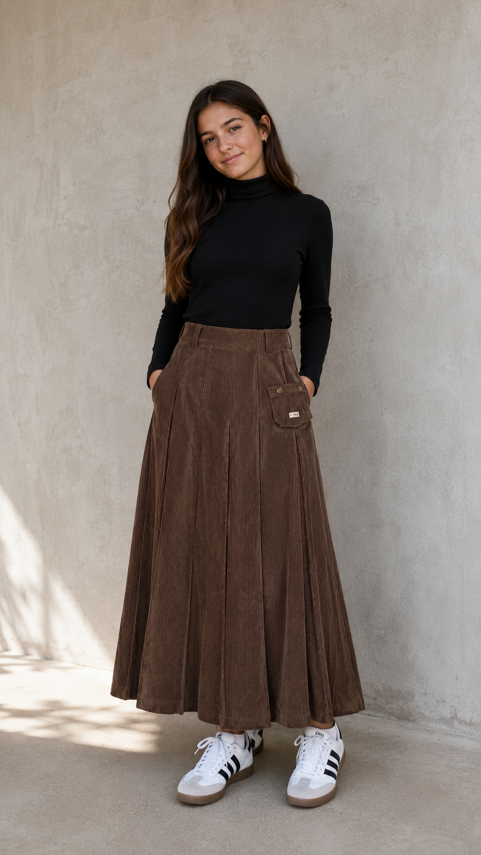 Crew Kids Brown Sofi Pleated Maxi Skirt