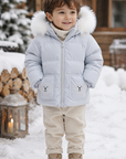 Ducc Blue Teddy Coat With White Fur