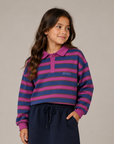 Petit Blush Stripe Polo Sweater