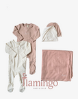 Lilette Dusty Pink Bebe Footie Set With Extra Footie