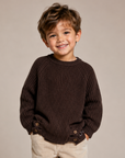 La Nina Brown Sweater Button Detail