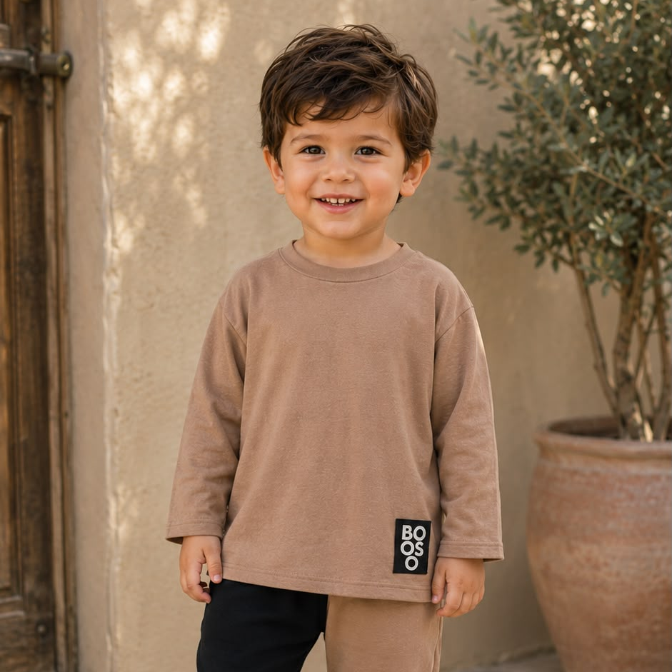 Booso Beige Stripes 2pc Set