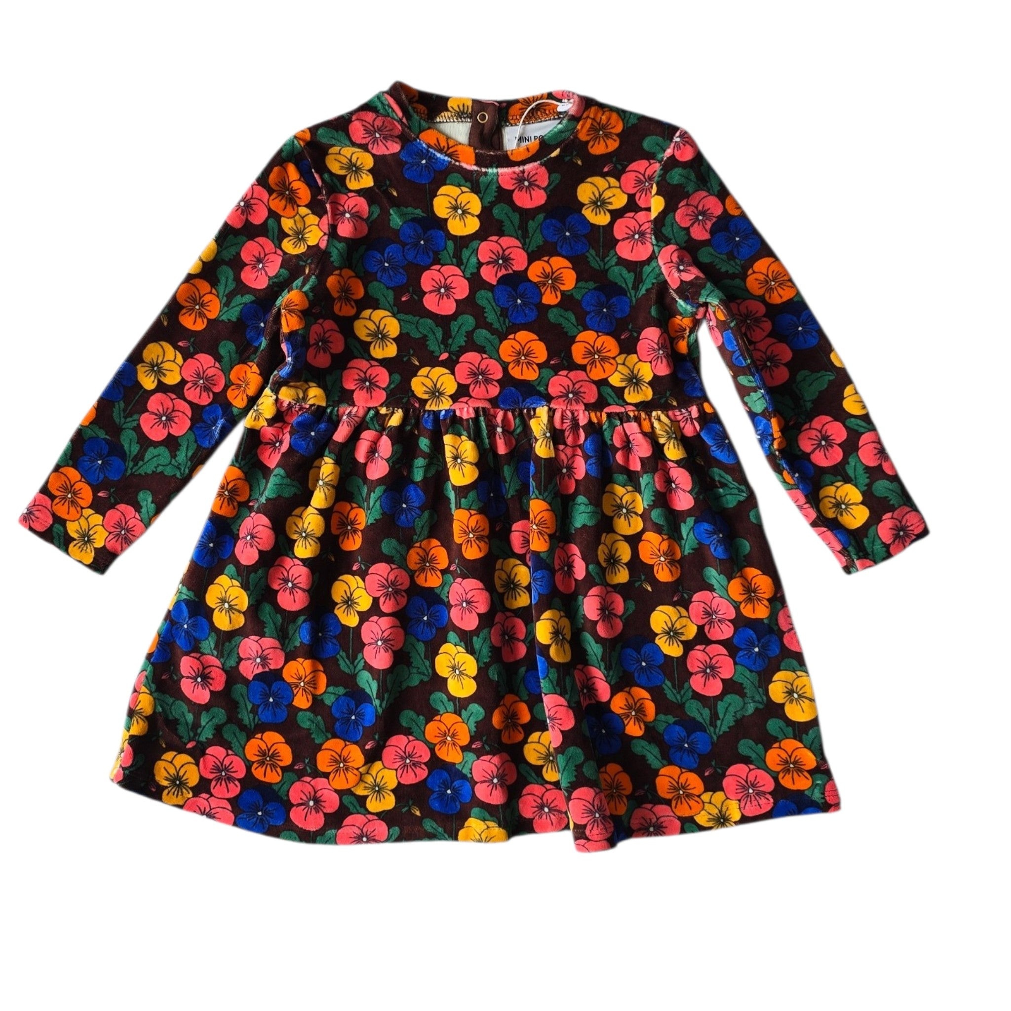 Mini Rodini Multi Violas Aop Velour Dress