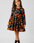 Mini Rodini Multi Violas Aop Velour Dress