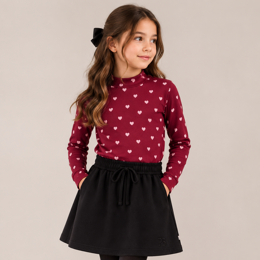 Petit Blush Hearts Aop Turleneck