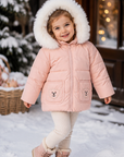 Ducc Pink Teddy Coat With White Fur