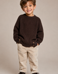 La Nina Brown Sweater Button Detail